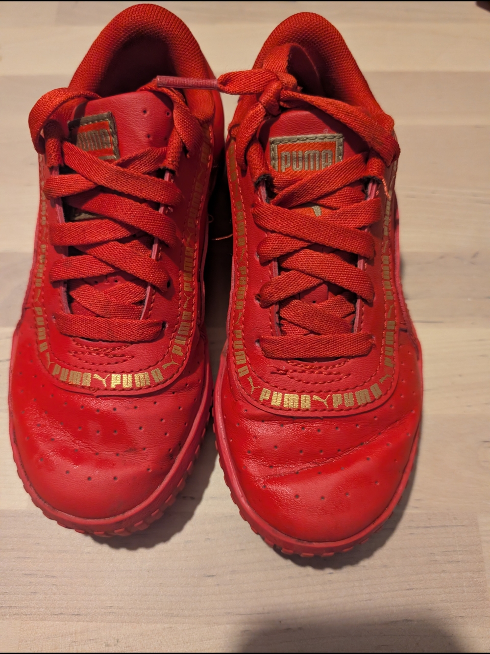Puma Kids Red‎ Sneakers with Gold Accent